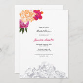 水彩フローラブライダルシャワー起動カード 招待状 (正面/裏面)