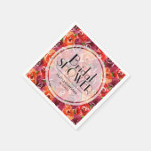 水彩フローラブライダルシャワー スタンダードカクテルナプキン (角)