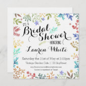 水彩フローラブライダルシャワー 招待状 (正面/裏面)