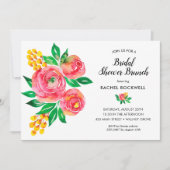 水彩フローラブライダルシャワー 招待状 (正面)