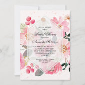水彩フローラブライダルシャワー 招待状 (正面)