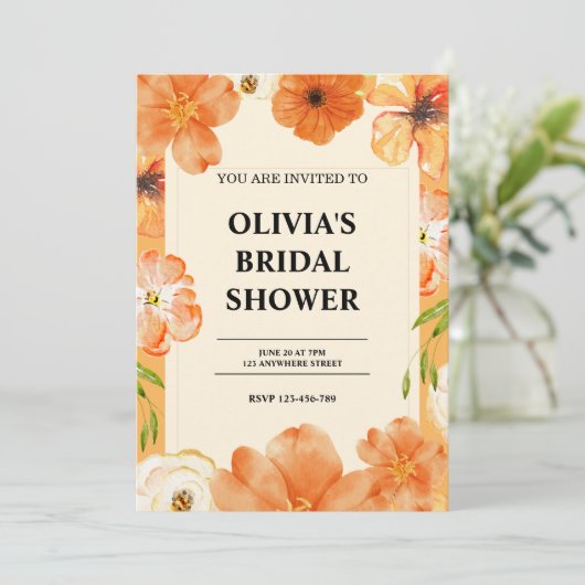 水彩フローラブライダル招待 招待状 (スタンド正面)