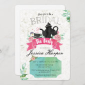 水彩フローラブライダル茶パーティの招待状 招待状 (正面/裏面)