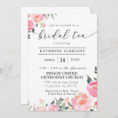 水彩フローラブライダル茶招待状 招待状 (正面/裏面)