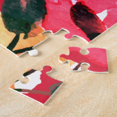 水彩フローラブライトピンクサマー開花 ジグソーパズル (側面)