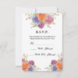 水彩フローラブライトR.S.V.P. 出欠カード
