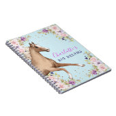 水彩フローラブラウン馬スパイラルノート ノートブック (右側)