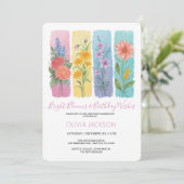 水彩フローラブラシストローク誕生日招待状 シーズンカード (スタンド正面)