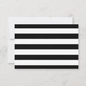 水彩フローラブラックストライプズ結婚サンキュー サンキューカード (裏面)