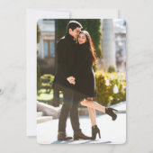 水彩フローラブラック金ゴールド写真結婚ズ 招待状 (裏面)