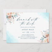 水彩フローラブランチブライダルシャワー 招待状 (正面)