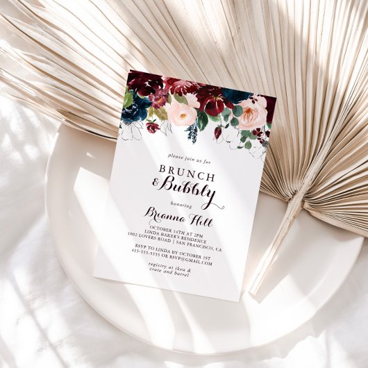 水彩フローラブランチ&バブリーブライダルシャワー 招待状