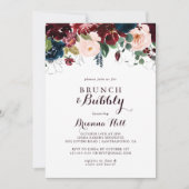 水彩フローラブランチ&バブリーブライダルシャワー 招待状 (正面)