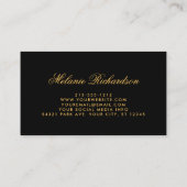 水彩フローラブルガンディマルサラ金ゴールドブラック 名刺 (裏面)