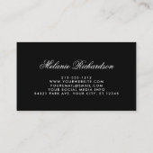 水彩フローラブルガンディーブラック金ゴールド 名刺 (裏面)