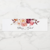 水彩フローラブルガン結婚ディ ペットボトルラベル (シングルラベル)