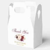 水彩フローラブルグンディ結婚ズ感謝してい金ゴールド フェイバーボックス (オープン)