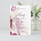 水彩フローラブルゴーニュと金ゴールドインヴィ 招待状 (スタンド正面)