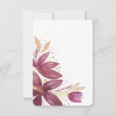 水彩フローラブルゴーニュと金ゴールドインヴィ 招待状 (裏面)