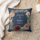 水彩フローラブルゴーニュバラリングや輪ベアラ クッション (ブランケット)