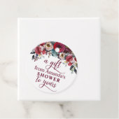 水彩フローラブルゴーニュブライダルシャワー フェイバータグ (インサイチュ)