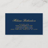 水彩フローラブルゴーニュマルサラブルー金ゴールド 名刺 (裏面)