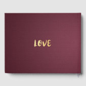 水彩フローラブルゴーニュ結婚レッドのゲストブック ゲストブック (裏面)