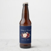 水彩フローラブルゴーニュ結婚ー青 ビールラベル (正面)