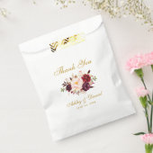 水彩フローラブルゴーニュ結婚金ゴールド感謝していズ フェイバーバッグ (封をした状態)