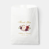 水彩フローラブルゴーニュ結婚金ゴールド感謝していズ フェイバーバッグ (正面)