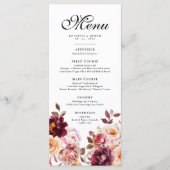 水彩フローラブルゴーニュ詳細メニュ結婚ーズ メニュー (正面)