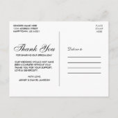 水彩フローラブルゴーニュ金ゴールド結婚ズサンキュー ポストカード (裏面)