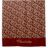 水彩フローラブルゴーニュ黄エレガント色名 シャワーカーテン (正面)