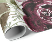 水彩フローラブルゴーニュn海軍スクリプトデコパージュ ラッピングペーパー (ロールコーナー)