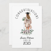 水彩フローラブルネットガールおめでとう (正面/裏面)