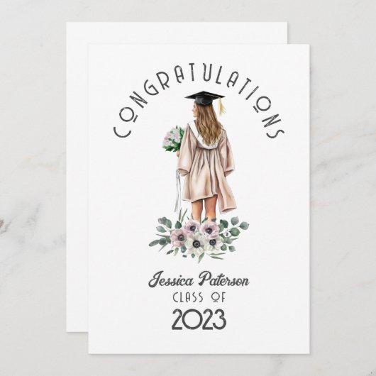 水彩フローラブルネットガールおめでとう (正面/裏面)