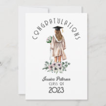 水彩フローラブルネットガールおめでとう