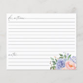 水彩フローラブルーアジサイレシピカード (裏面)