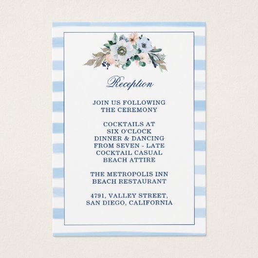 水彩フローラブルーストライプビーチ披露宴 (正面)