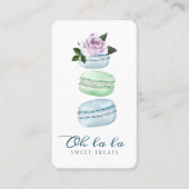 水彩フローラブルーマカロンベーカリー&スイーツ 名刺 (正面)