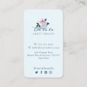 水彩フローラブルーマカロンベーカリー&スイーツ 名刺 (裏面)