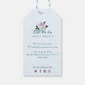 水彩フローラブルーマカロンMerci/Thank You ギフトタグ (裏面)