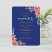 水彩フローラブルー50周年記念結婚会 招待状 (スタンド正面)