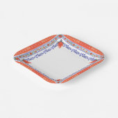 水彩フローラブロックプリントクリスマス ペーパープレート (傾斜あり)