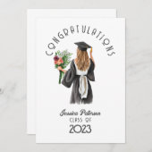 水彩フローラブロンドガールおめでとう (正面/裏面)