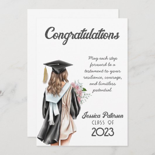 水彩フローラブロンドガールおめでとう (正面/裏面)