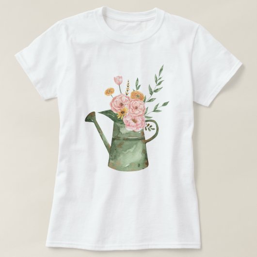 水彩フローラブーケアート Tシャツ (デザイン正面)