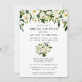 水彩フローラブーケエレガントブライダルシャワー 招待状 (正面)