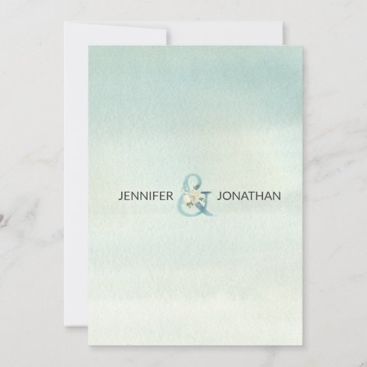 水彩フローラブーケピンクベージュアイボリー結婚ズ 招待状 (裏面)