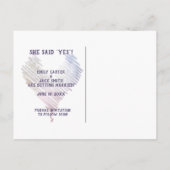 水彩フローラブーケ日付の保存 案内ポストカード (裏面)